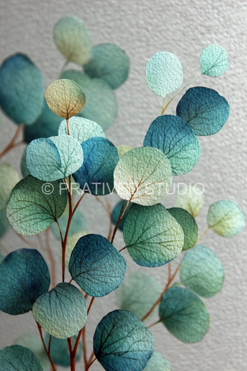 Minimalist botanical watercolor illustration