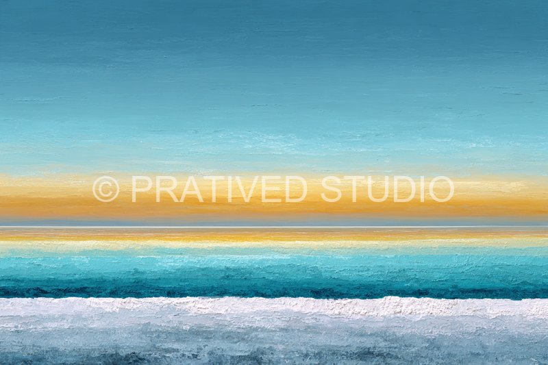 Soft color field horizon painting