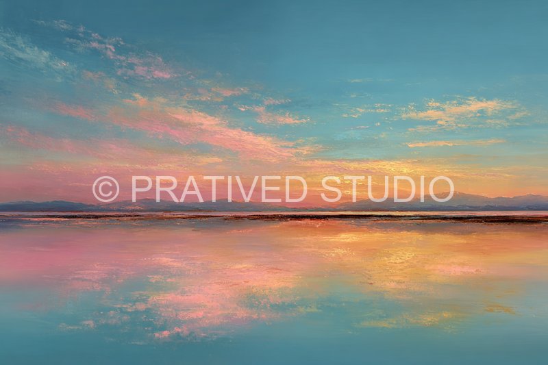 Sunset color field landscape